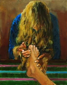 3- Maria Magdalena droogt Jezus voeten 50x70cm 1510 RJ.JPG