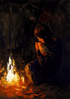 7- Maria met Kindje Jezus in grot 50x70cm olie 1510 RJ.JPG